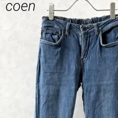 coen デニムパンツ スキニー ウエストゴム ストレッチ ポケット付き
