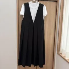 KBF BIGプリーツジャンパースカート ブラックのサムネイル