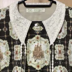 花とギター flower&guitar レースカラー シャツワンピース