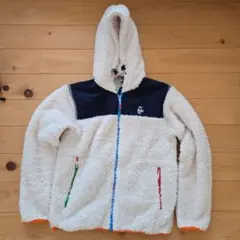 CHUMS フリースパーカー Lサイズ クリーム色/ネイビー