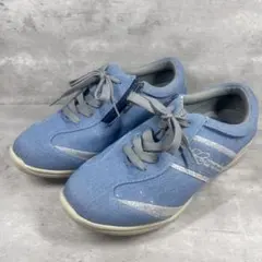 Camminare スニーカー　サイドジップ　24cm 4E ラメ　デニム風