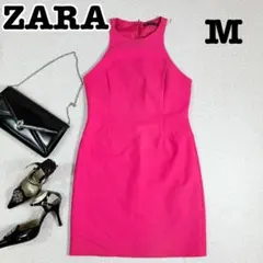 ZARA ザラ　ノースリーブ　タイトワンピース　Mサイズ ピンク　美シルエット