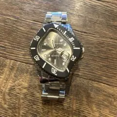 クォーツ腕時計 ブラック シルバー