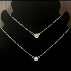 シンプル1粒シルバーネックレス