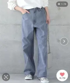 【新品】HUG.U 　奇跡の新感覚デニム　ライトインディゴブルー Ｓ（トール丈）