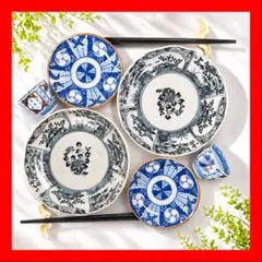 271 8枚セット 印判皿 染付皿 伊万里焼 アンティーク コーディネート 器