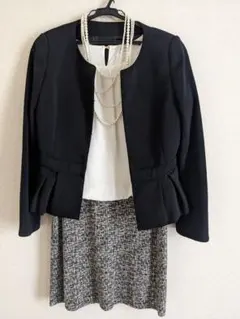 フォーマル ワンピーススーツ ノーカラージャケット Mサイズ 七五三 入学式