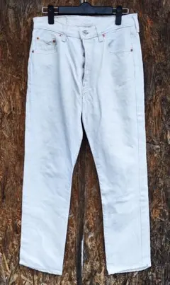[ビンテージ]1990sユーロリーバイスLevis501ホワイトデニム　スペイン