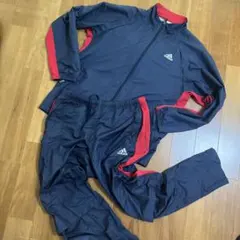 L サイズ adidas ランニングウェア 上下セット ネイビー レッド