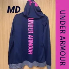 美品　Under Armour 縦ロゴ　フード付きパーカー MD/M