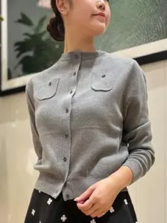 *タグ付き新品*CABaN コットンカシミヤ クルーネックカーディガンxs