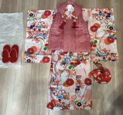 正絹総絞りお被布＆巾着セット3歳七五三 コーラルピンク花模様 - メルカリ