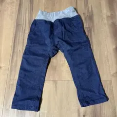 デニム風　ボトムス パンツ　90 ウエストゴムリブ付き