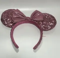 ディズニーミニーカチューシャ ピンク スパンコール