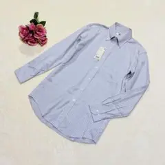 a256/新品 ユニクロ UNIQLO ファインクロスドビーシャツ 長袖シャツS