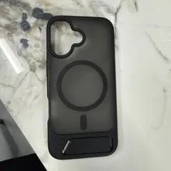 MagSafe対応 ブラック iPhone17ケース スタンド付き