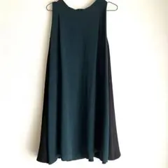 アサクラ　ワンピース　ドレス　パーティ　二次会　ダークグリーン　Aライン　38