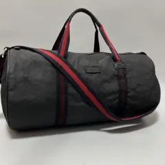 GUCCI グッチ GG柄 シェリーライン ボストンバッグ 2way ブラック