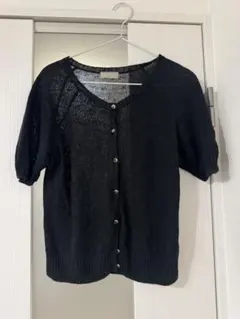 MARGARET HOWELL 半袖カーディガン 黒のサムネイル