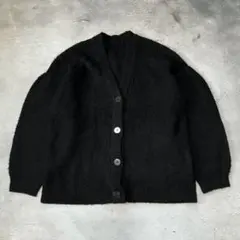 ニットカーディガン 黒 ボリューム袖 vintage archive