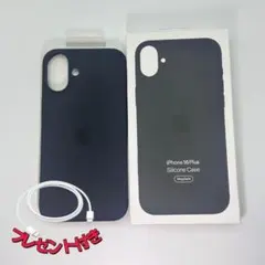 新品-純正互換品-iPhone16pus シリコンケース ブラック