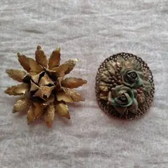 フラワーデザイン　ブローチ　セット