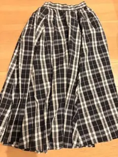niko and ... 黒白チェック ロングスカート M