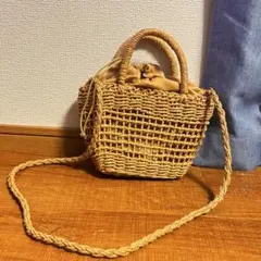 ベージュ かごバッグ ハンドバッグ 美品