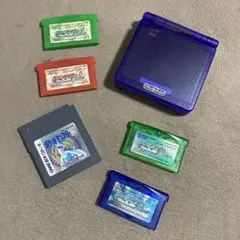 中古　GBA SP 本体　ポケモンソフト５種セット　充電アダプター付き