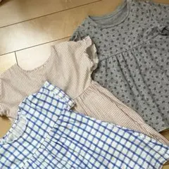 ユニクロ　UNIQLO ストレッチコットンワンピース３点セット サイズ100