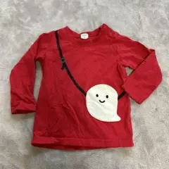 CHEEK ROOM おばけポシェット風 長袖Tシャツ 90cm