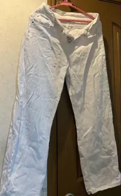 ホワイト カジュアルパンツ コットン