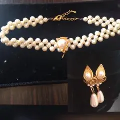 ★3/25まで出品★結婚式に　PETIT SOIR 　チョーカー＆イヤリング