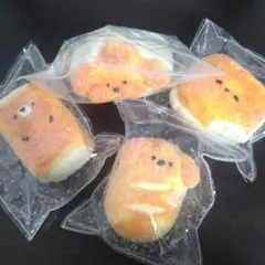 粉付きパン　動物　 スクイーズ 4点セット
