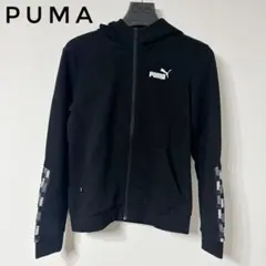 PUMA プーマ　パーカー　長袖　ブラック　ロゴ　秋　冬　美品　カジュアル　M