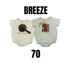 まとめ売り【BREEZE ブリーズ】ロンパース　フード　ベビー　ワッペン　70