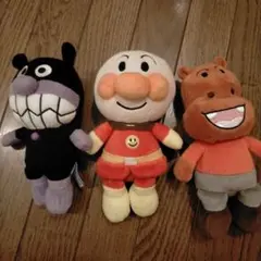 アンパンマン カバお ばいきんまん ぬいぐるみ 3体 プリちぃビーンズ