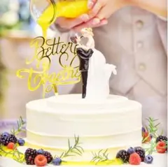 【人気ミラーゴールド色】ケーキトッパー