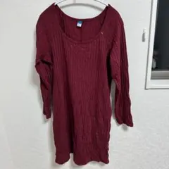 オシャレ　OLD NAVY バーガンディ 長袖Tシャツ XL