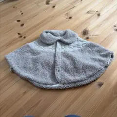 グレー ボアポンチョ