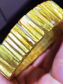 ⭐︎【天然】ゴールドタイチンルチル クォーツ ブレスレット バングル 42.2g