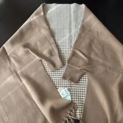 千鳥格子柄　ブラウンストール