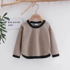 SHEIN 韓国風 ボーダートレーナー トップス 裏毛 長袖