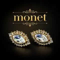 MONET モネ ヴィンテージ イヤリング ゴールド ラインストーン 美品のサムネイル