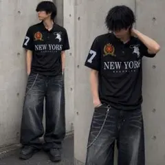 ビックポニー ポロシャツ swag y2k achieve M新品　ブラックのサムネイル