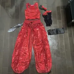 キッズサイズ　レッド ベリーダンス衣装 セット