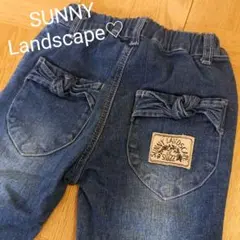 美品SUNNY Landscape　サニーランドスケープ　デニム　パンツ　リボン