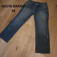 NESTA BRAND ダメージ加工 ストレートジーンズ 34のサムネイル