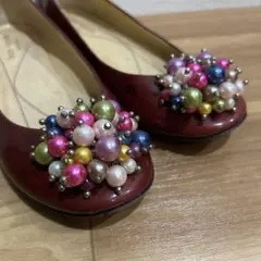 【kate spade】ケイトスペード フラットシューズ バーガンディ 23cmのサムネイル