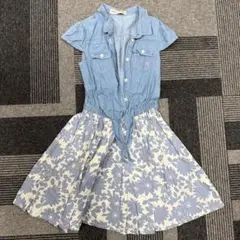 pom ponette junior デニムワンピース 135のサムネイル